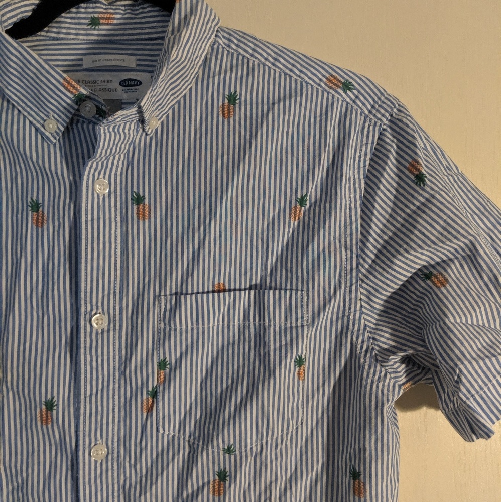 Pineapple pinstripe button down